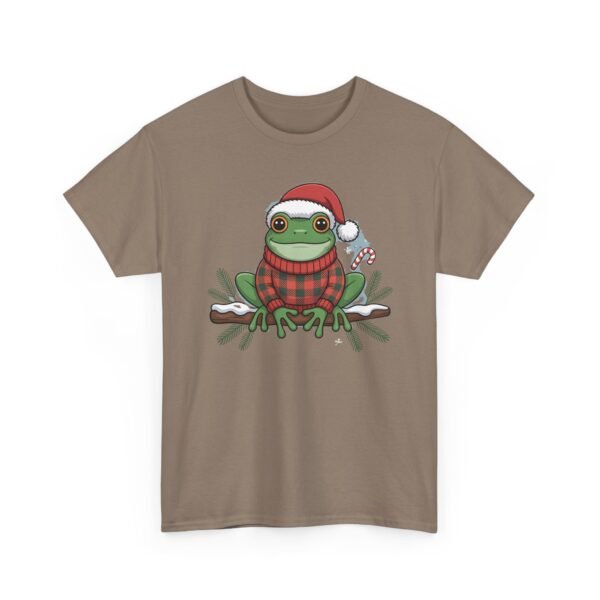 Unisex t-shirt from Twisted Angell with the sarcastic phrase “Festive Frog” printed on the front.