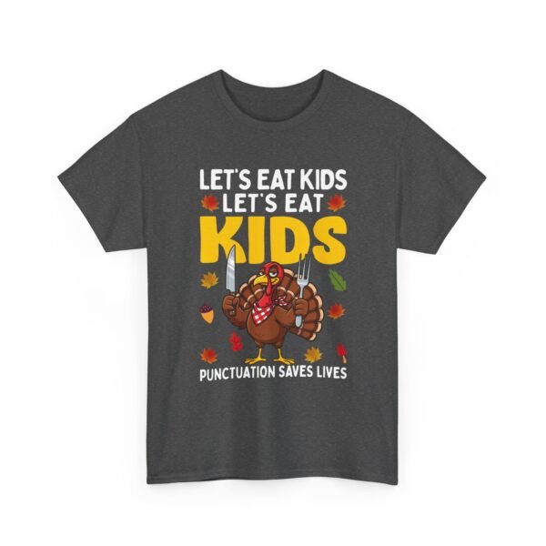 Unisex t-shirt from Twisted Angell with the sarcastic phrase “Let's Eat Kids - Let's Eat, Kids” printed on the front.