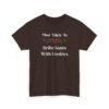 10031498780870946480_2048.jpeg Unisex t-shirt from Twisted Angell with the sarcastic phrase “Most Likely To Bribe Santa With Cookies” printed on the front.
