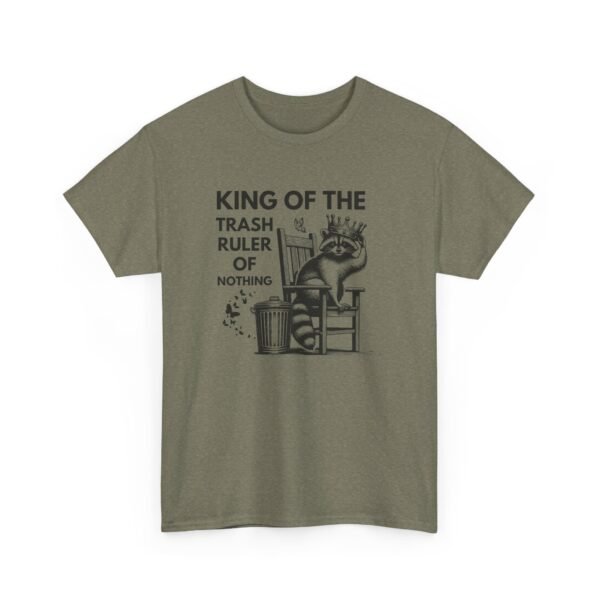 Unisex t-shirt from Twisted Angell with the sarcastic phrase “King Of The Trash, Ruler Of Nothing” printed on the front.