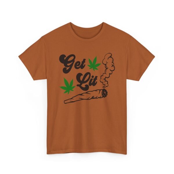 Unisex t-shirt from Twisted Angell with the sarcastic phrase “Get Lit” printed on the front.