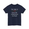 Unisex t-shirt from Twisted Angell with the sarcastic phrase “Most Likely To Quote The Grinch Word For Word” printed on the front.