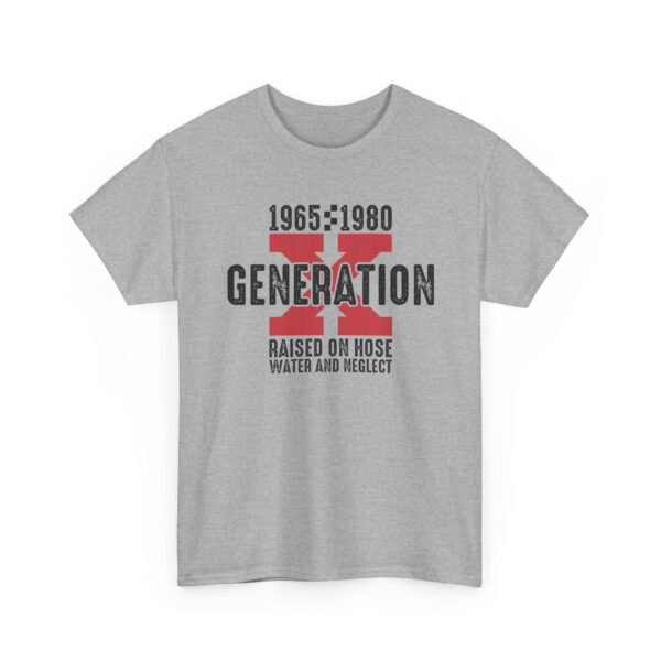 10261870745781599255_2048.jpeg Sarcastic apparel design from Twisted Angell with the phrase “Generation X T‑Shirt (1965–1980) - Raised on Noise, Water and Neglect” printed on the front.