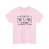 Unisex t-shirt from Twisted Angell with the sarcastic phrase “I'm Just WTF-ing My Way Through Life” printed on the front.