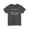 Unisex t-shirt from Twisted Angell with the sarcastic phrase “Most Likely To Climb The Roof To See Santa” printed on the front.