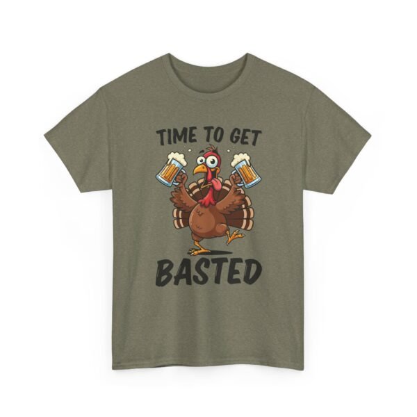 Unisex t-shirt from Twisted Angell with the sarcastic phrase “Time To Get Basted” printed on the front.