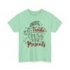 Unisex t-shirt from Twisted Angell with the sarcastic phrase “Will Trade Cousin for Presents” printed on the front.