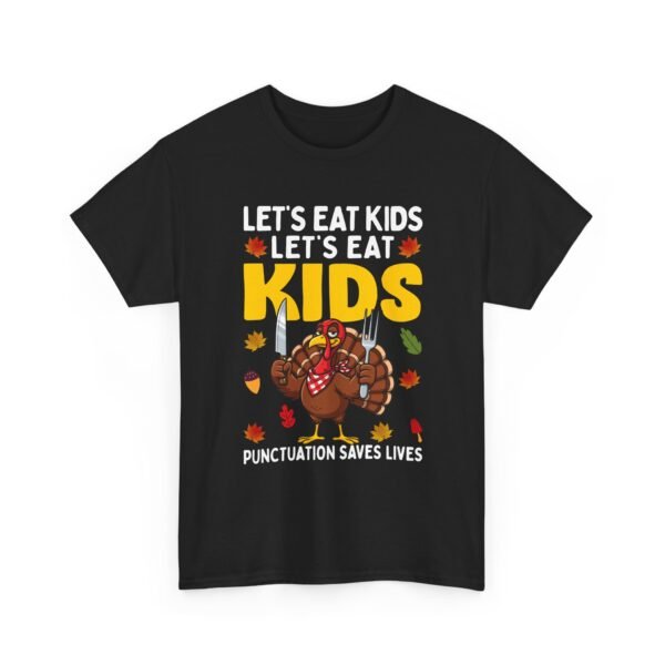 Unisex t-shirt from Twisted Angell with the sarcastic phrase “Let's Eat Kids - Let's Eat, Kids” printed on the front.