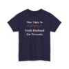 Unisex t-shirt from Twisted Angell with the sarcastic phrase “Most Likely To Trade Husband For Presents” printed on the front.