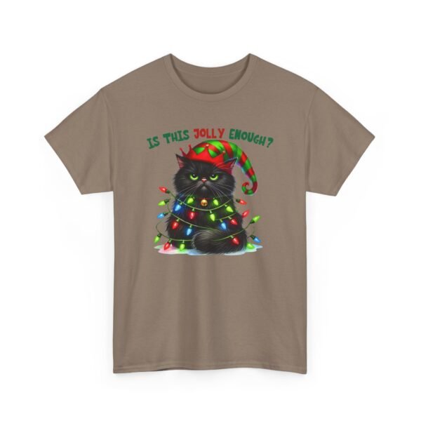Unisex t-shirt from Twisted Angell with the sarcastic phrase “Is This Jolly Enough?” printed on the front.