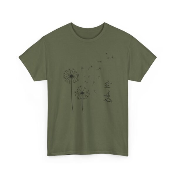 10758488941688793334_2048-1.jpeg Unisex t-shirt from Twisted Angell with the sarcastic phrase “Blow Me' Dandelion” printed on the front.