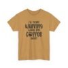 Unisex t-shirt from Twisted Angell with the sarcastic phrase “I'll Start Working When My Coffee Does” printed on the front.