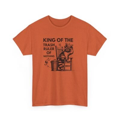 Unisex t-shirt from Twisted Angell with the sarcastic phrase “King Of The Trash, Ruler Of Nothing” printed on the front.