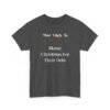 Unisex t-shirt from Twisted Angell with the sarcastic phrase “Most Likely To Blame Christmas For Their Debt” printed on the front.