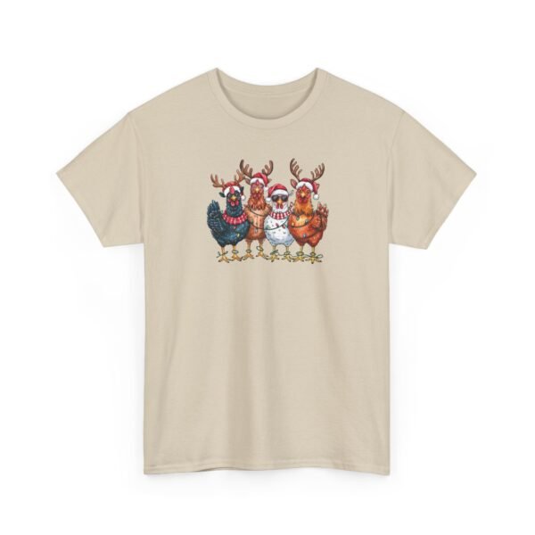 Unisex t-shirt from Twisted Angell with the sarcastic phrase “Holiday Chickens” printed on the front.