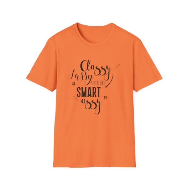 1090234335879717605_2048-1.jpeg Unisex t-shirt from Twisted Angell with the sarcastic phrase “Classy Sassy and a Bit Smart Assy” printed on the front.