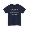Unisex t-shirt from Twisted Angell with the sarcastic phrase “Most Likely To Spill Eggnog On The Copier” printed on the front.