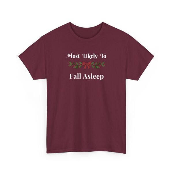 10965920054458320501_2048.jpeg Unisex t-shirt from Twisted Angell with the sarcastic phrase “Most Likely To Fall Asleep” printed on the front.