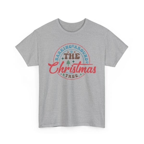 Unisex t-shirt from Twisted Angell with the sarcastic phrase “Barking Around The Christmas Tree” printed on the front.