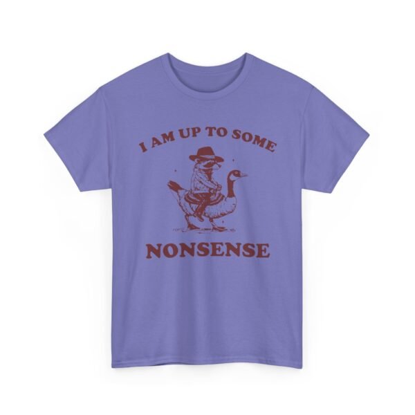 Unisex t-shirt from Twisted Angell with the sarcastic phrase “I Am Up To Some Nonsense - Raccoon” printed on the front.