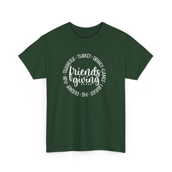 Unisex t-shirt from Twisted Angell with the sarcastic phrase “Friendsgiving” printed on the front.