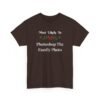 Unisex t-shirt from Twisted Angell with the sarcastic phrase “Most Likely to Photoshop The Family Photo” printed on the front.