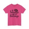 Unisex t-shirt from Twisted Angell with the sarcastic phrase “Be Savage, Not Average” printed on the front.