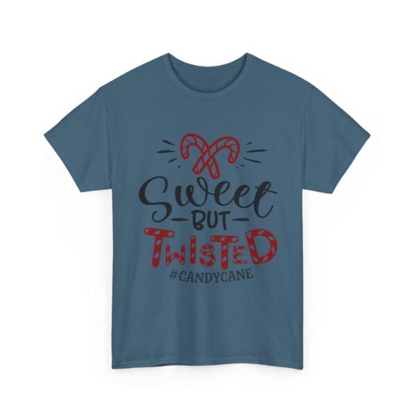 Unisex t-shirt from Twisted Angell with the sarcastic phrase “Sweet But Twisted” printed on the front.