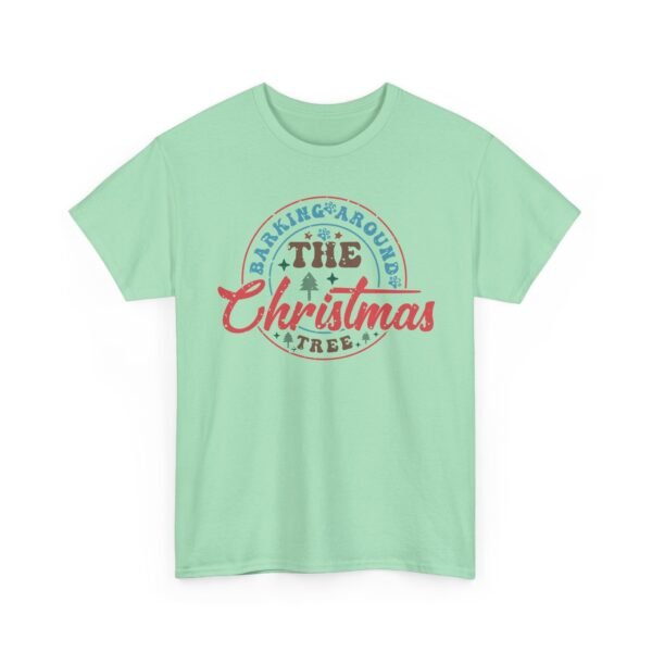 Unisex t-shirt from Twisted Angell with the sarcastic phrase “Barking Around The Christmas Tree” printed on the front.