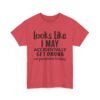 Unisex t-shirt from Twisted Angell with the sarcastic phrase “Looks Like I May Accidentally Get Drunk On Purpose Today” printed on the front.