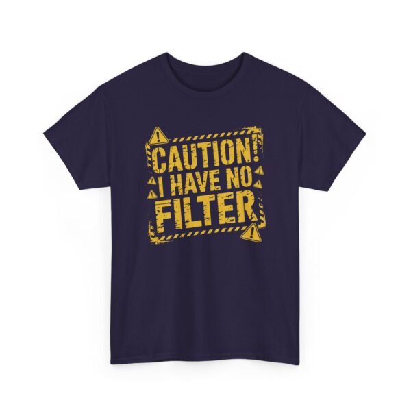 11662260145686144757_2048-2.jpeg Unisex t-shirt from Twisted Angell with the sarcastic phrase “Caution: I Have No Filter” printed on the front.