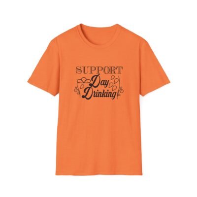 Unisex t-shirt from Twisted Angell with the sarcastic phrase “Support Day Drinking” printed on the front.