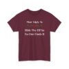Unisex t-shirt from Twisted Angell with the sarcastic phrase “Most Likely To Hide The Elf So No One Finds It” printed on the front.