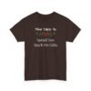 Unisex t-shirt from Twisted Angell with the sarcastic phrase “Most Likely To Spend Too Much On Gifts” printed on the front.