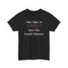 Unisex t-shirt from Twisted Angell with the sarcastic phrase “Most Likely to Start the Family Karaoke” printed on the front.