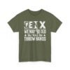 Unisex t-shirt from Twisted Angell with the sarcastic phrase “Gen X - We May Be Old But We’ll Still Throw Hands” printed on the front.