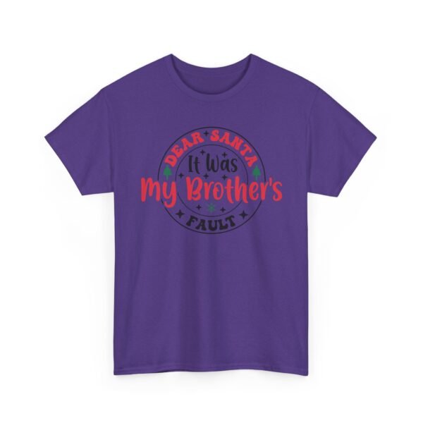 11972837463437785175_2048.jpeg Unisex t-shirt from Twisted Angell with the sarcastic phrase “Dear Santa It's My Brother's Fault” printed on the front.