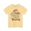 Unisex t-shirt from Twisted Angell with the sarcastic phrase “Will Trade Cousin for Presents” printed on the front.