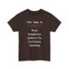 Unisex t-shirt from Twisted Angell with the sarcastic phrase “Most Likely To Wear Sunglasses Indoors On Christmas Morning” printed on the front.