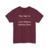 12067980298273393004_2048.jpeg Unisex t-shirt from Twisted Angell with the sarcastic phrase “Most Likely To Leave Without Helping Clean” printed on the front.