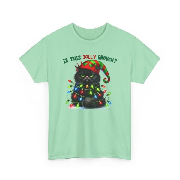 Unisex t-shirt from Twisted Angell with the sarcastic phrase “Is This Jolly Enough?” printed on the front.