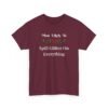 Unisex t-shirt from Twisted Angell with the sarcastic phrase “Most Likely To Spill Glitter On Everything” printed on the front.
