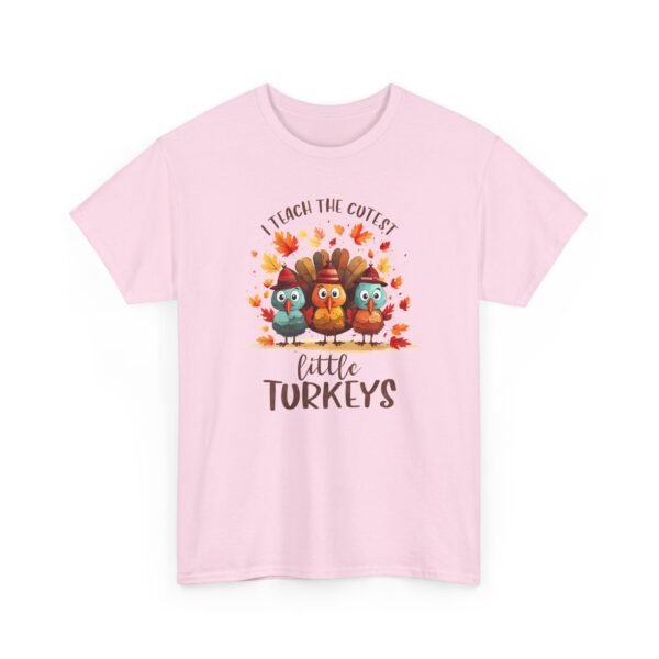 Unisex t-shirt from Twisted Angell with the sarcastic phrase “I Teach The Cutest Little Turkeys” printed on the front.