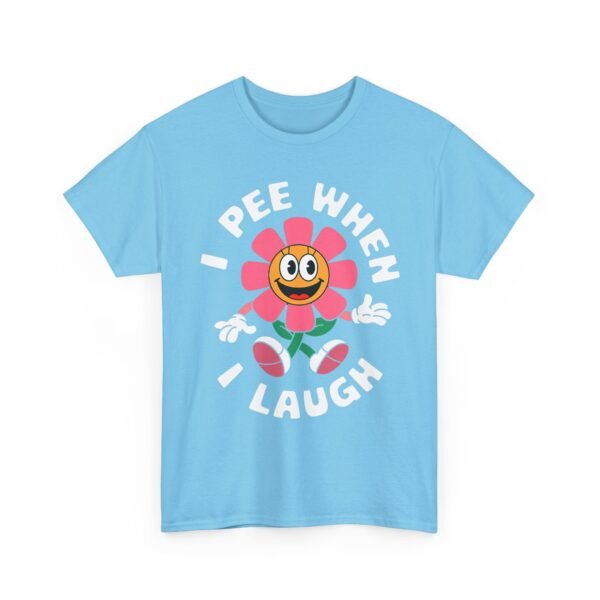 Unisex t-shirt from Twisted Angell with the sarcastic phrase “I Pee When I Laugh” printed on the front.