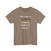 Unisex t-shirt from Twisted Angell with the sarcastic phrase “Most Likely To Bring Up Politics At Dinner” printed on the front.