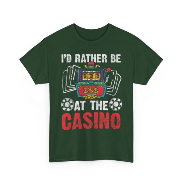 Unisex t-shirt from Twisted Angell with the sarcastic phrase “I'd Rather Be At The Casino” printed on the front.