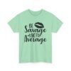 Unisex t-shirt from Twisted Angell with the sarcastic phrase “Be Savage, Not Average” printed on the front.