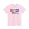 Unisex t-shirt from Twisted Angell with the sarcastic phrase “Office Squad - We Get It Done” printed on the front.