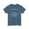 Unisex t-shirt from Twisted Angell with the sarcastic phrase “Most Likely To Make A PowerPoint For Gift Ideas” printed on the front.