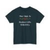 Unisex t-shirt from Twisted Angell with the sarcastic phrase “Most Likely To Replace Gifts With IOUs” printed on the front.